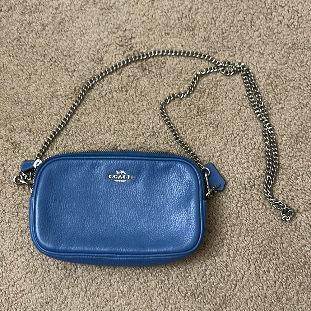 Coach Light Blue Leather Crossbody Bag